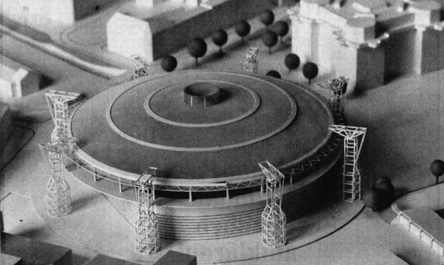 Das wäre Ihr Stadion gewesen: Modell des 1989 geplanten Sport-Domes, der das Millerntor-Stadion ersetzen sollte.