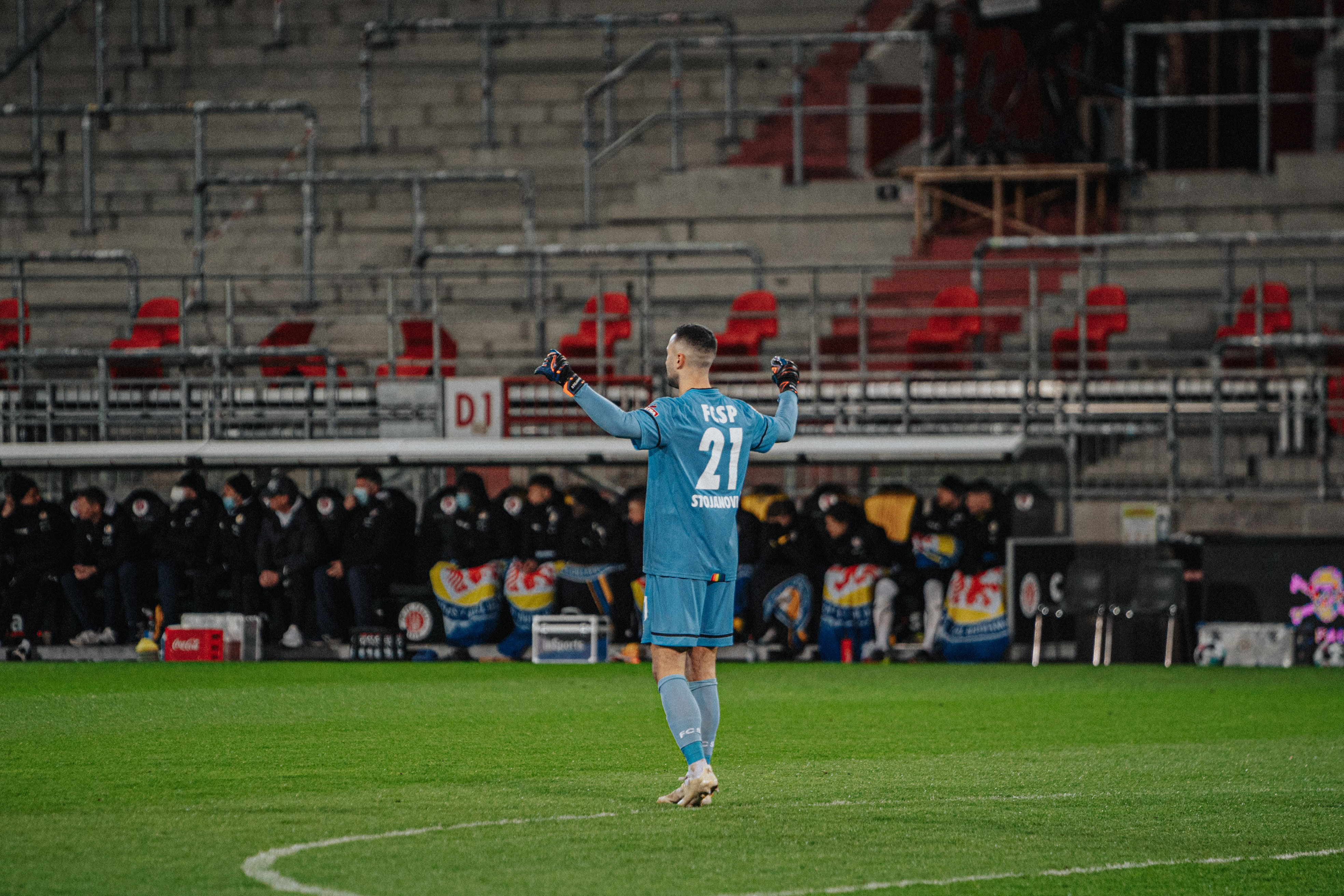 Dejan Stojanović celebrates during the 2-0 defeat of Eintracht Braunschweig in early April, one of 12 victories with him in goal.