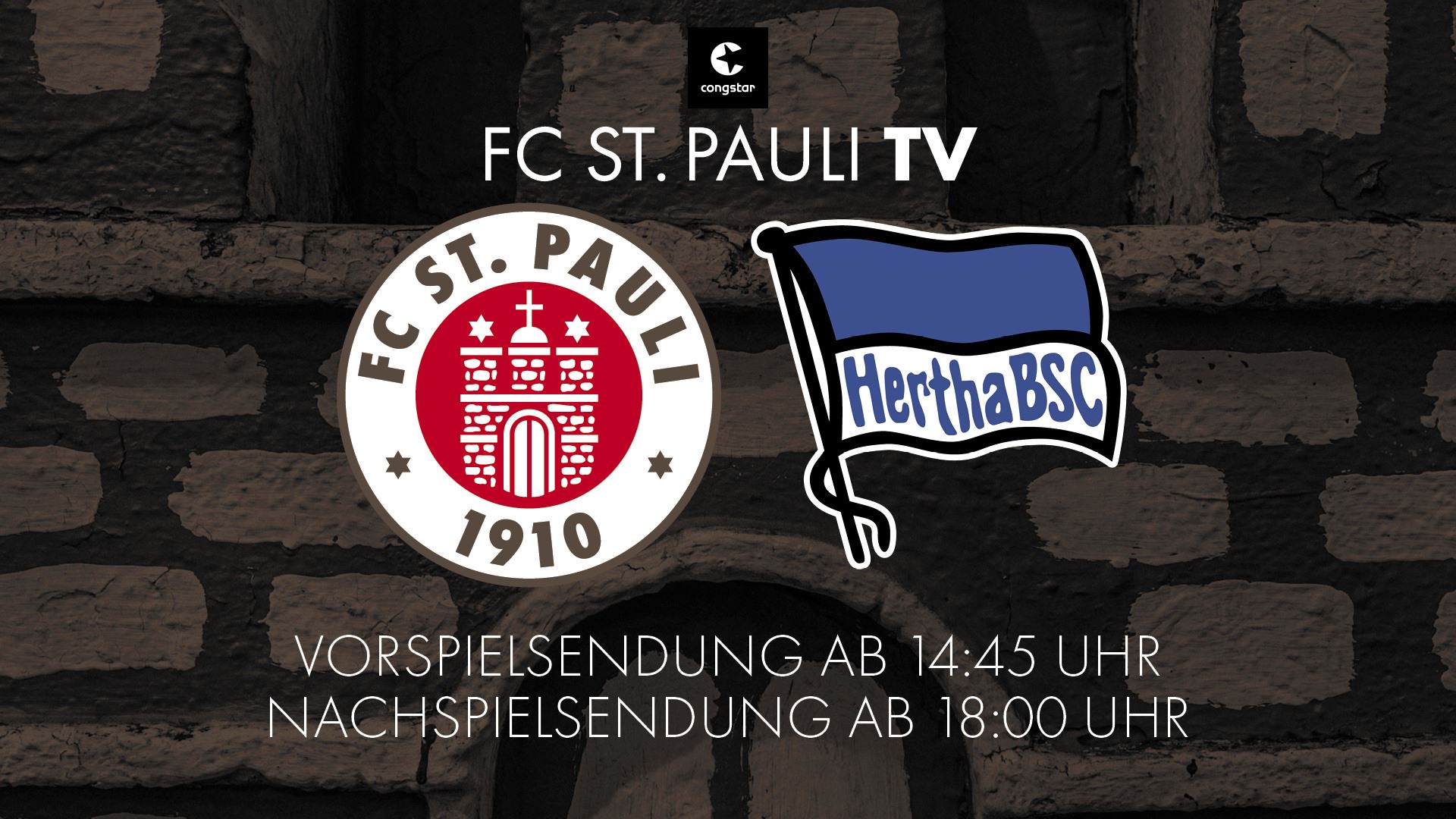 Grafik mit den Uhrzeiten der Live-Sendungen vor und nach dem Spiel gegen Hertha BSC.