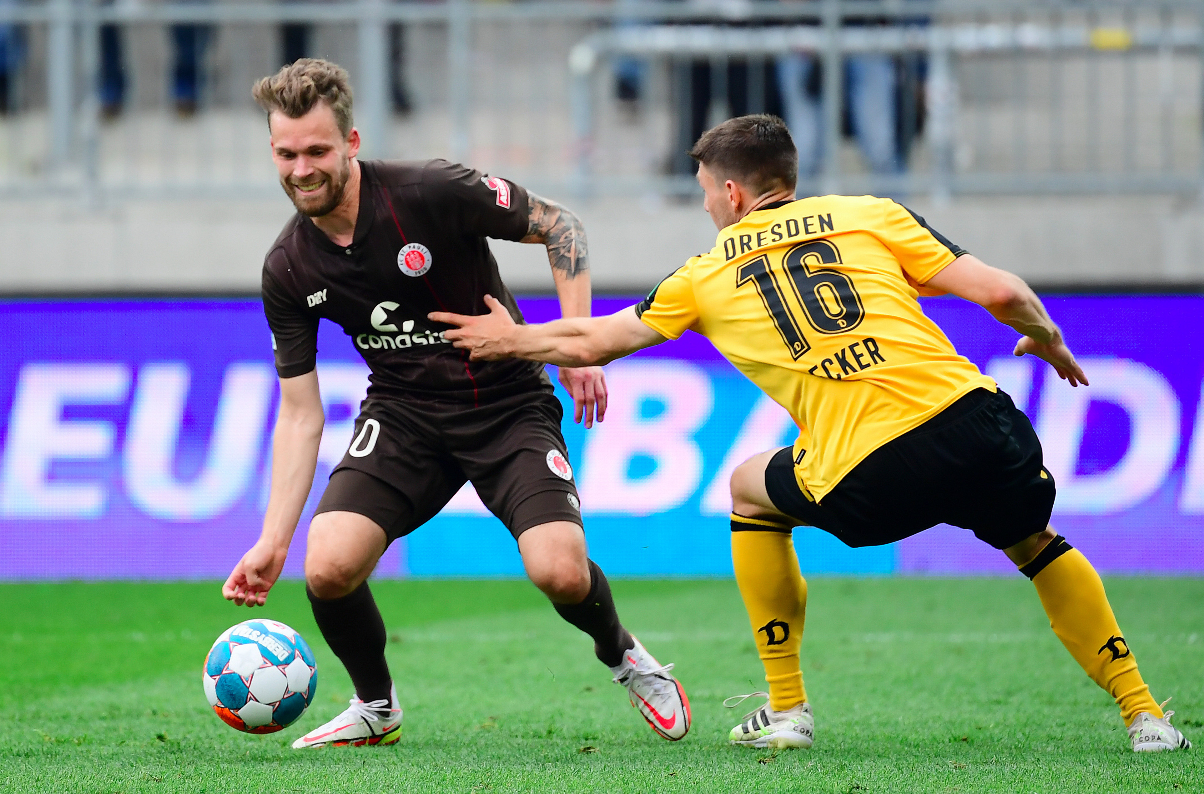 Christopher Buchtmann scored the quickest goal of the season after just 56 seconds of the 3-0 home win over Dynamo Dresden.