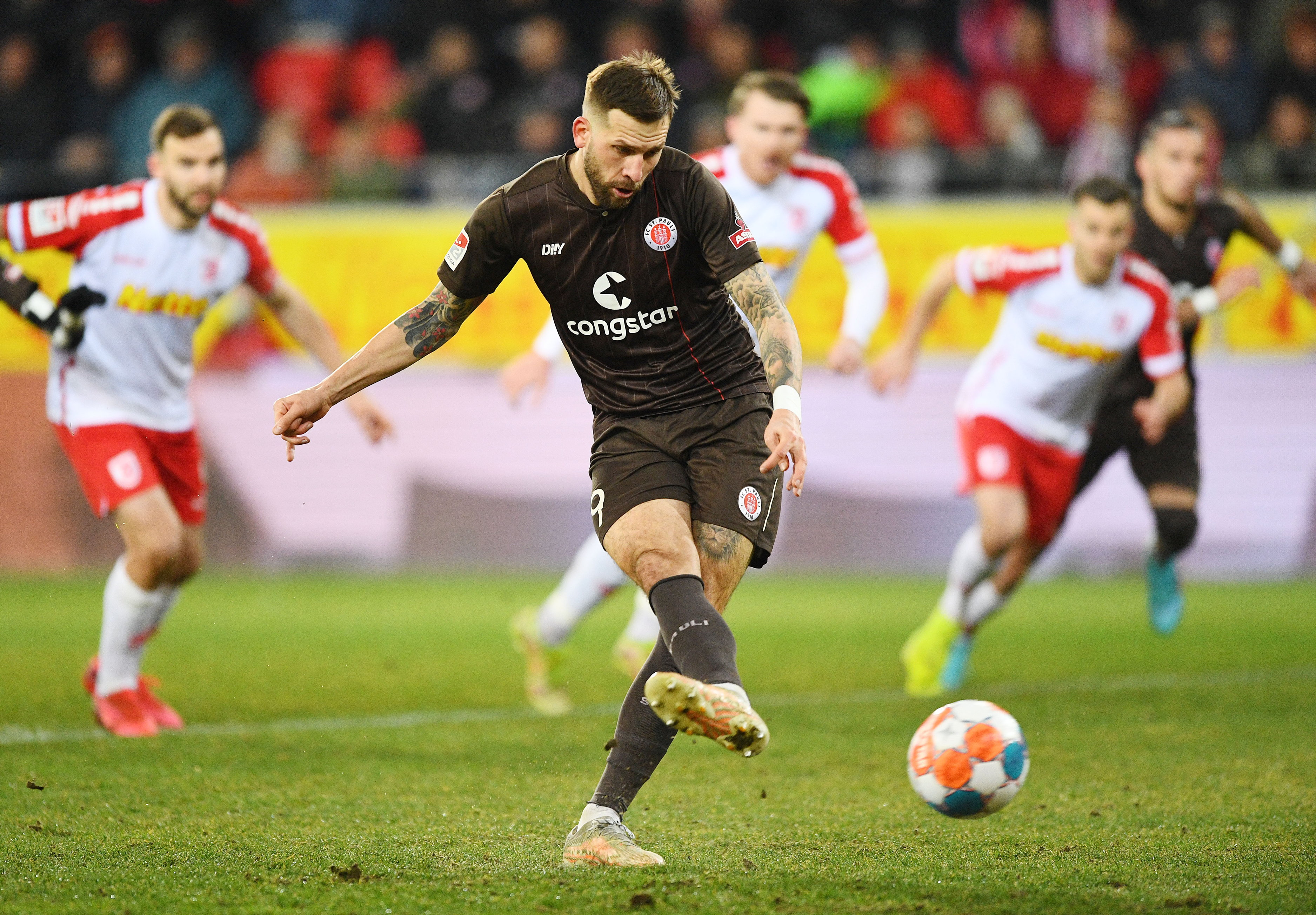 Guido Burgstaller kept a cool head to score from the spot, having already converted penalties against Dresden and Karlsruhe.