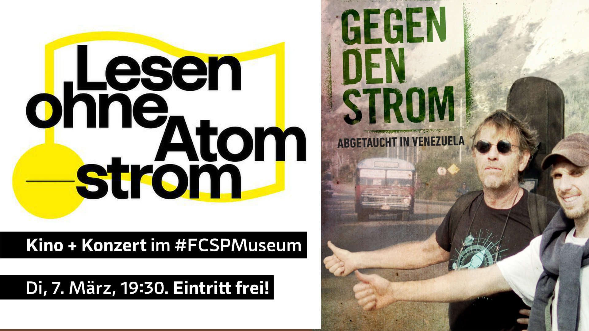 Kino + Konzert: Am heutigen Dienstag (7.3.) gastiert die Veranstaltungsreihe „Lesen ohne Atomstrom“ im FC St. Pauli-Museum. U.a. mit Mal Élevé (Irie Révoltés)