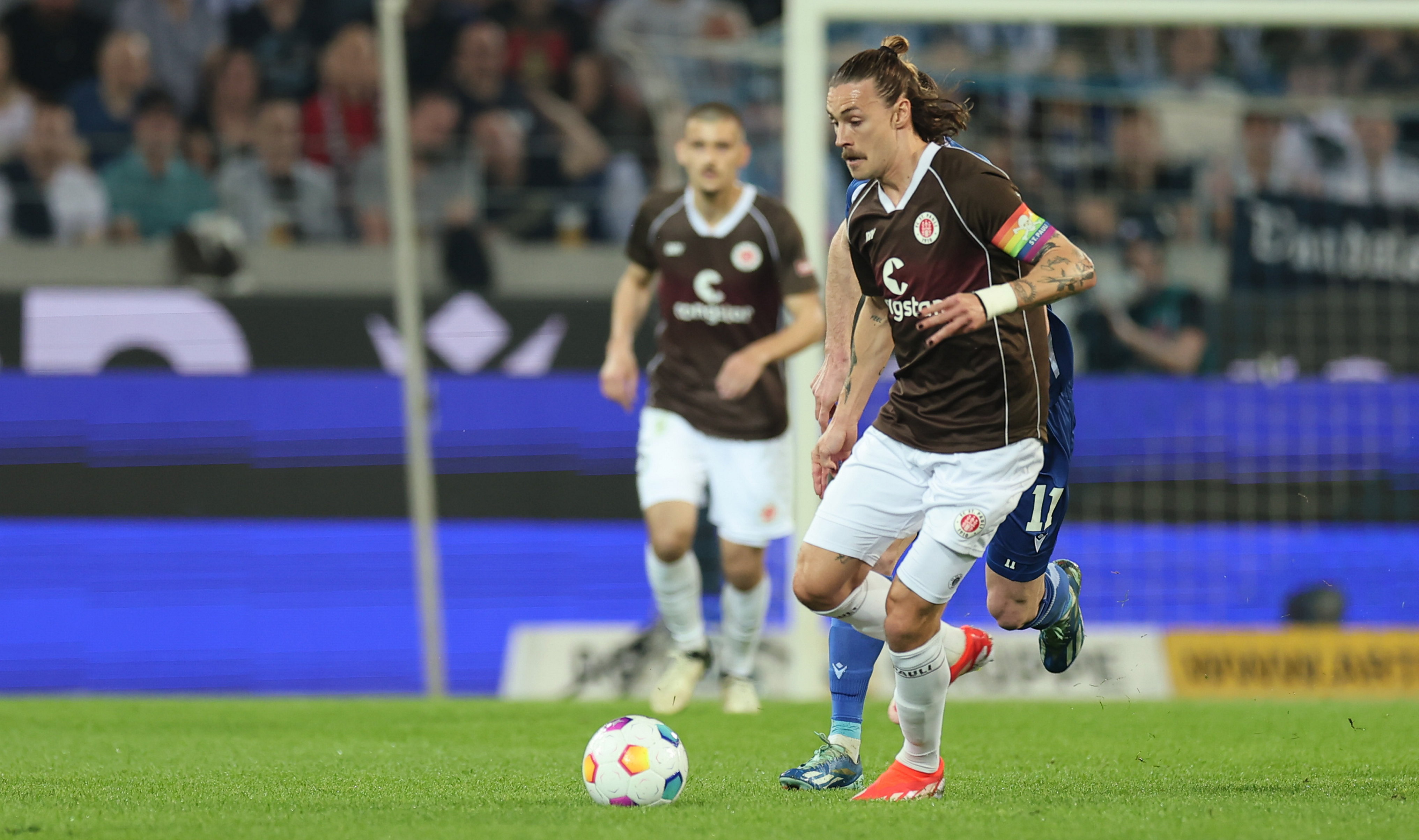 Jackson Irvine was a constant threat from set plays at Karlsruhe and headed his fourth goal of the season from a Marcel Hartel corner.