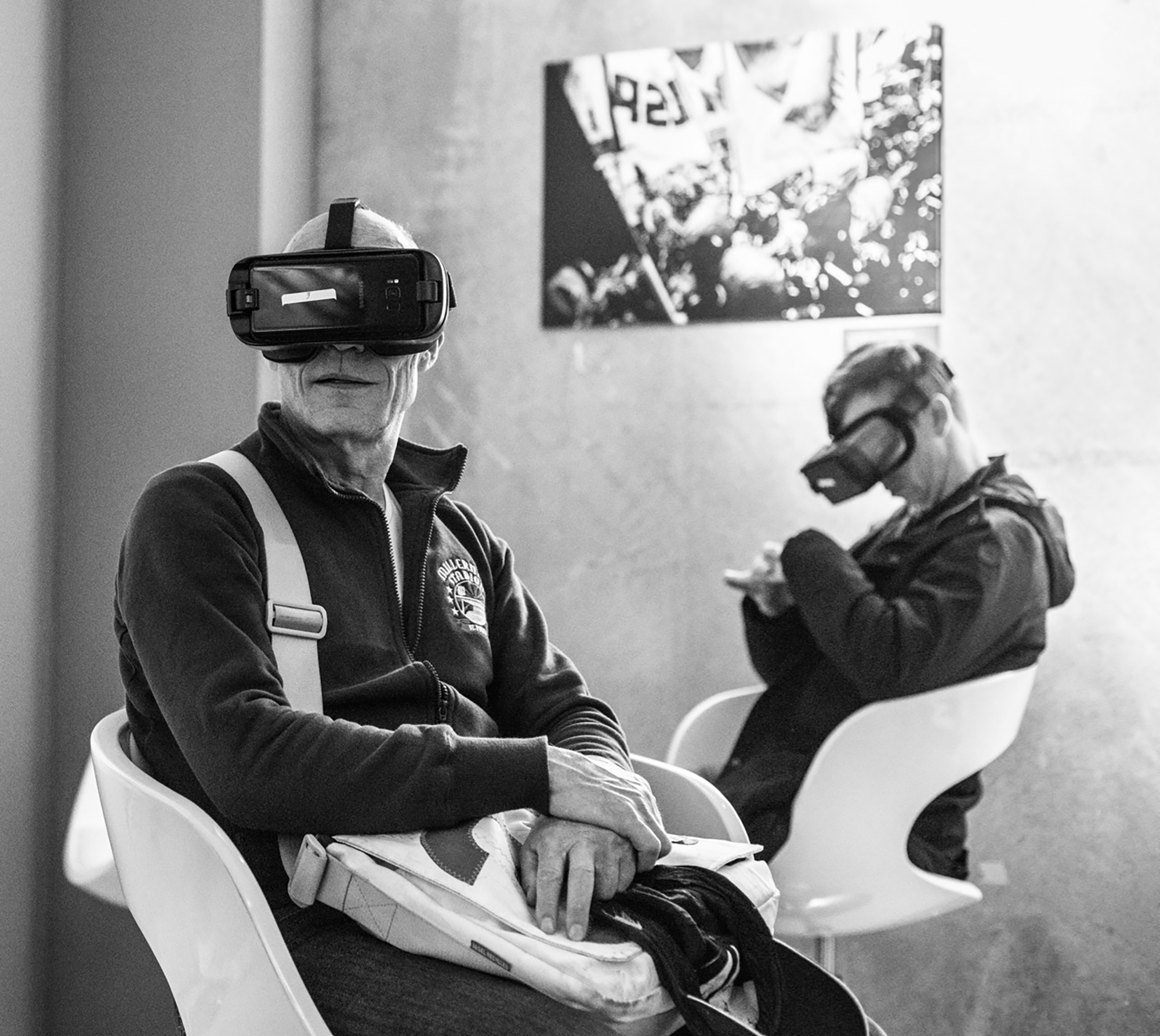 Virtuelle Ausstellungsbesucher im FCSP-Museum mit Samsung Gear VR Brillen bei der Langen Nacht der Museen. Foto: Sabrina Adeline Nagel
