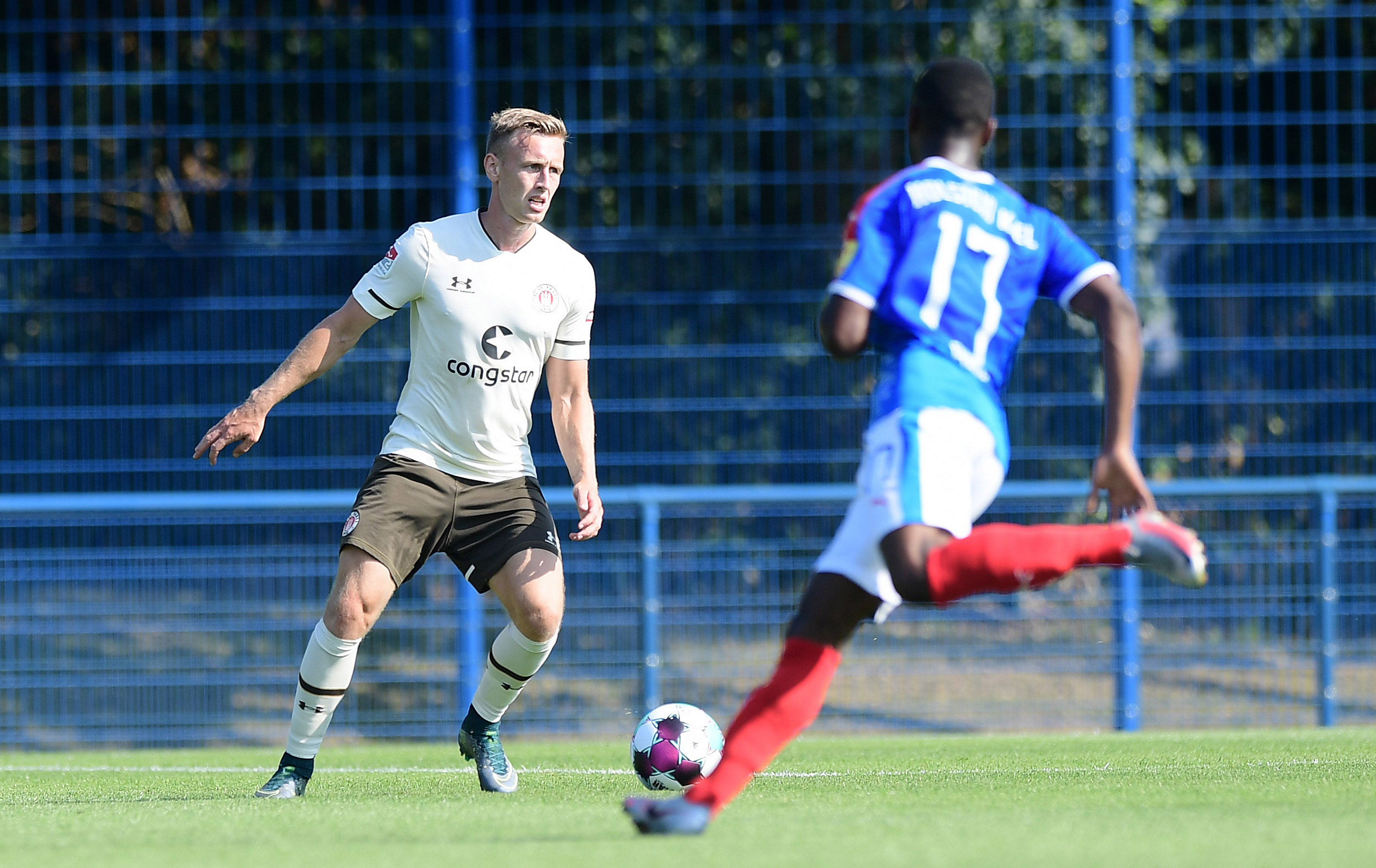 Sebastian Ohlsson began the opening warm-up game against Holstein Kiel on the right of a back three alongside Marvin Senger and Philipp Ziereis.